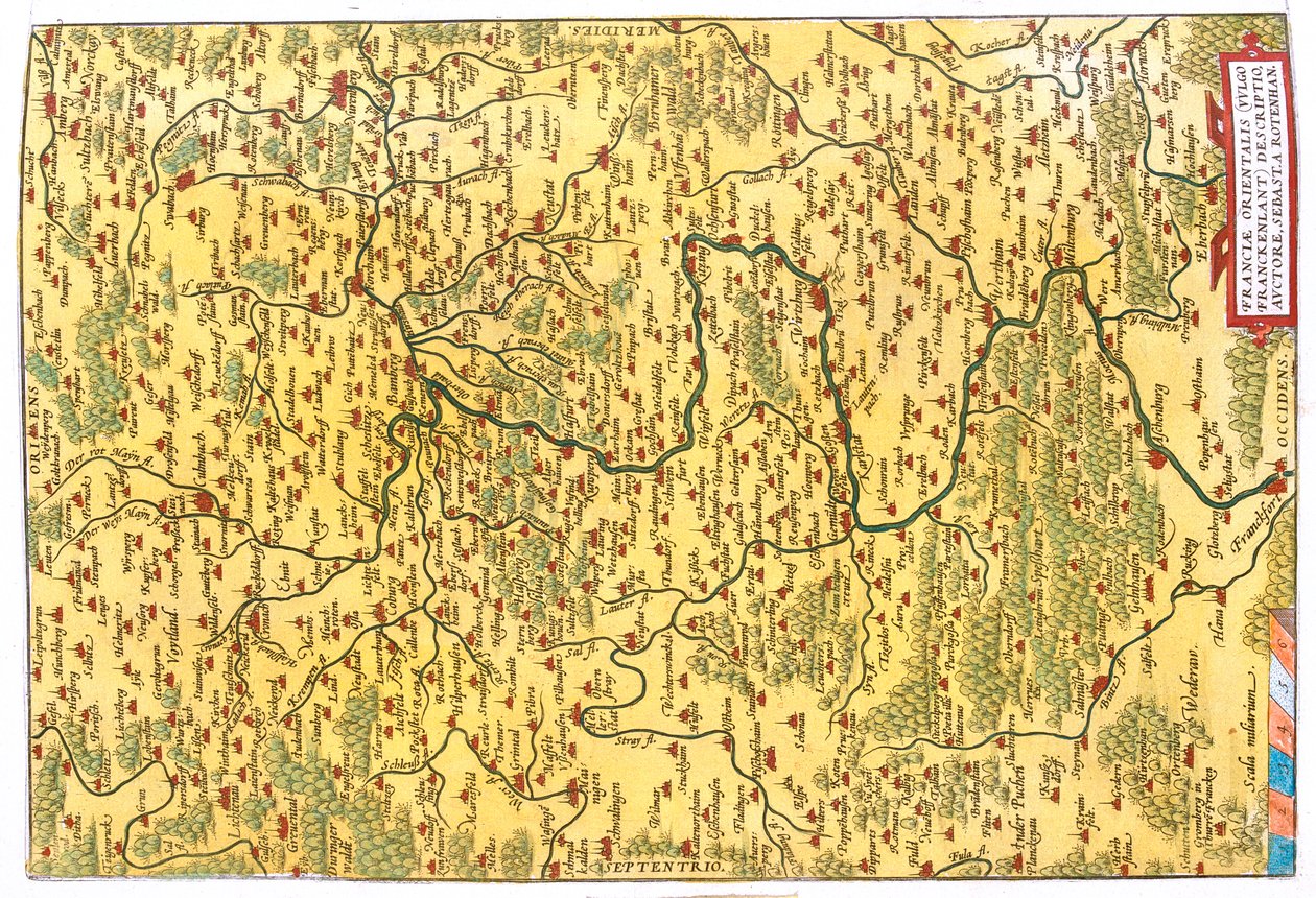 Estado: Hesse, Turíngia, Baviera, Baden-Württemberg, Alemanha de Abraham Ortelius