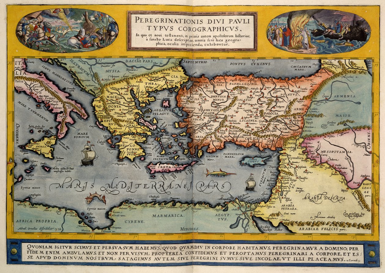 A região mediterrânica de Abraham Ortelius