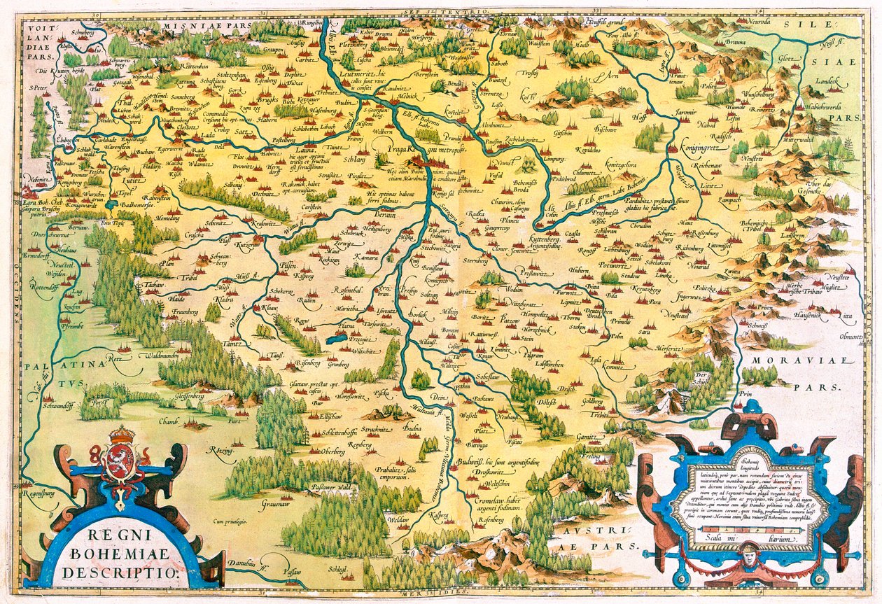 República Checa Ocidental, Alemanha (estado: Baviera, Saxónia) de Abraham Ortelius