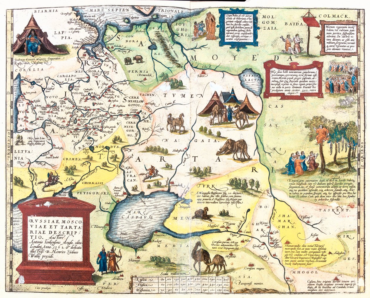 Rússia ocidental, sudeste da Turquia, Arménia, Azerbaijão, norte do Irão, Turquemenistão, Uzbequistão, oeste do Cazaquistão de Abraham Ortelius