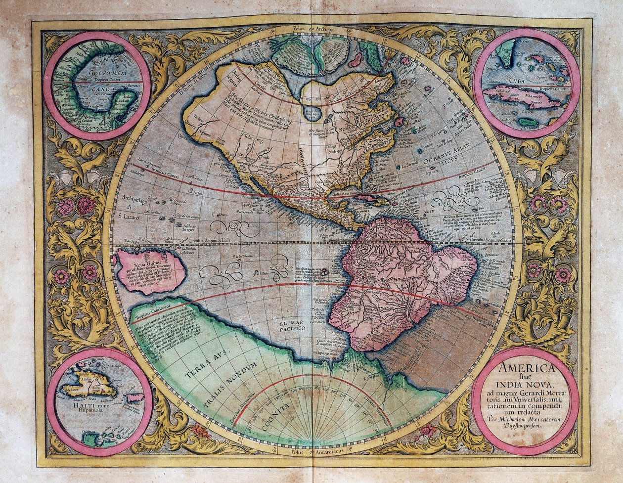 Mapa Mundial de Abraham Ortelius (1527-1598) de Abraham Ortelius