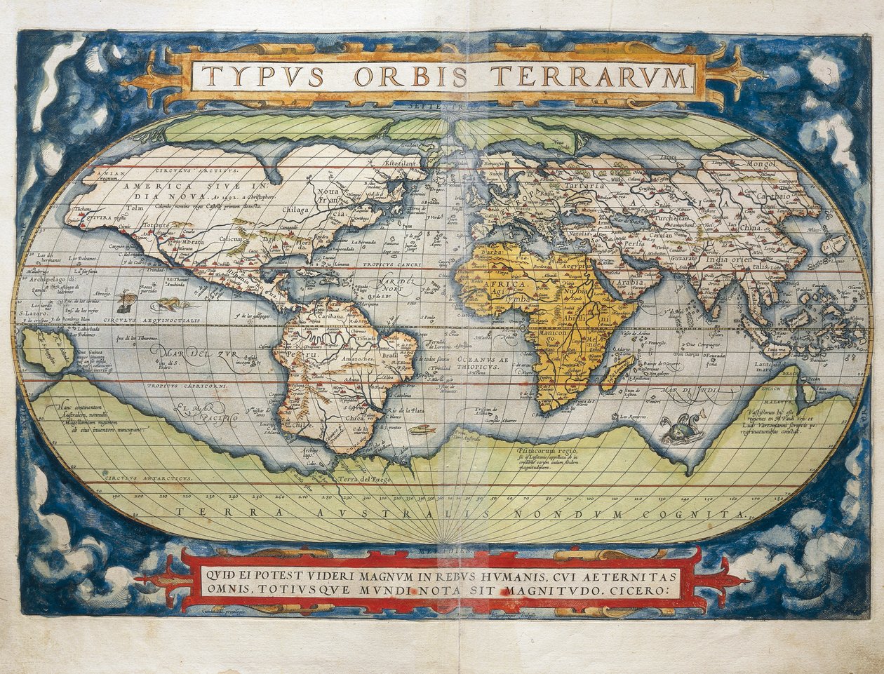 Mapa mundial do Theatrum Orbis Terrarum, de Abraham Ortelius de Abraham Ortelius