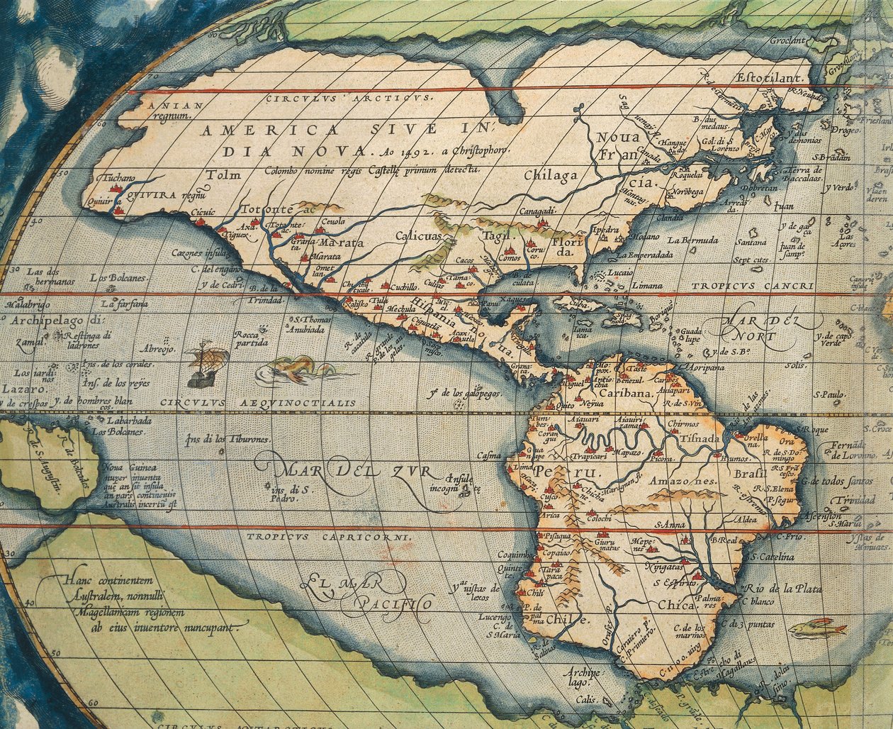 Mapa mundial do Theatrum Orbis Terrarum, de Abraham Ortelius de Abraham Ortelius