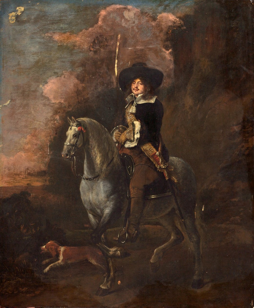 Cavalier em um cavalo cinzento, c.1660 de Abraham Pietersz. van Kalraet