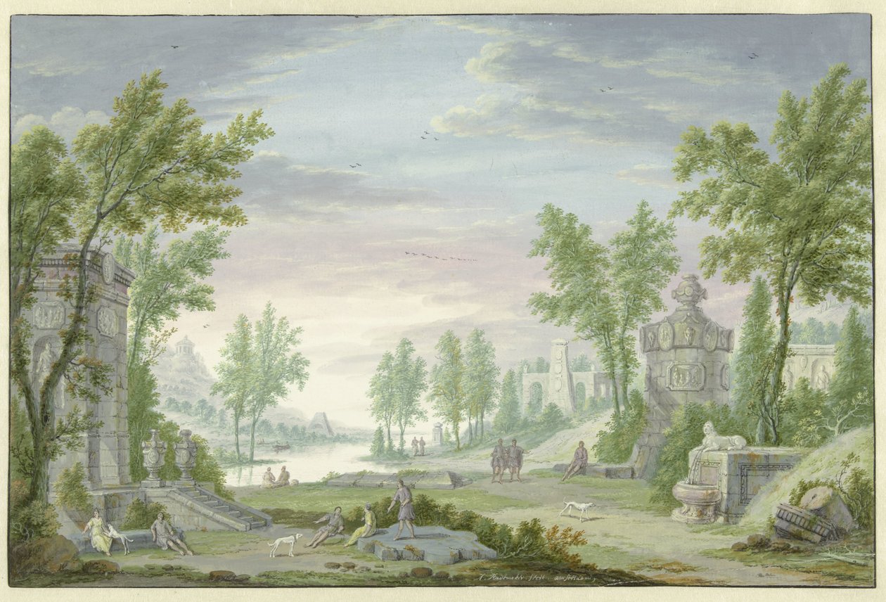 paisagem da Arcádia de Abraham Rademaker