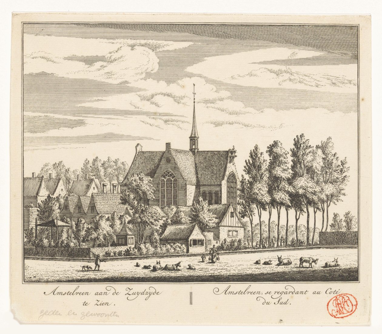 Vista de Amstelveen de Abraham Rademaker