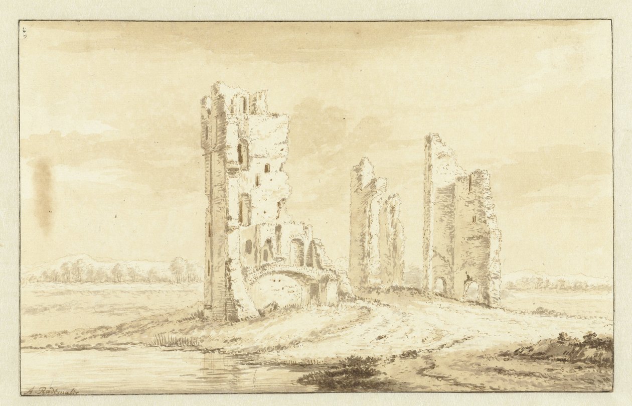 Ruínas da casa em Kleef, perto de Haarlem de Abraham Rademaker