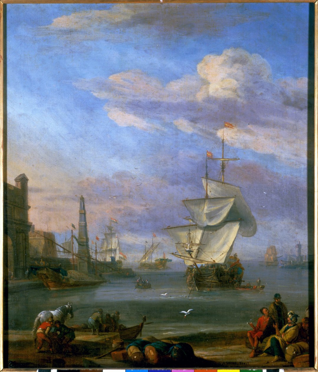 Um porto holandês, pintura de Abrahm Storck de Abraham Storck