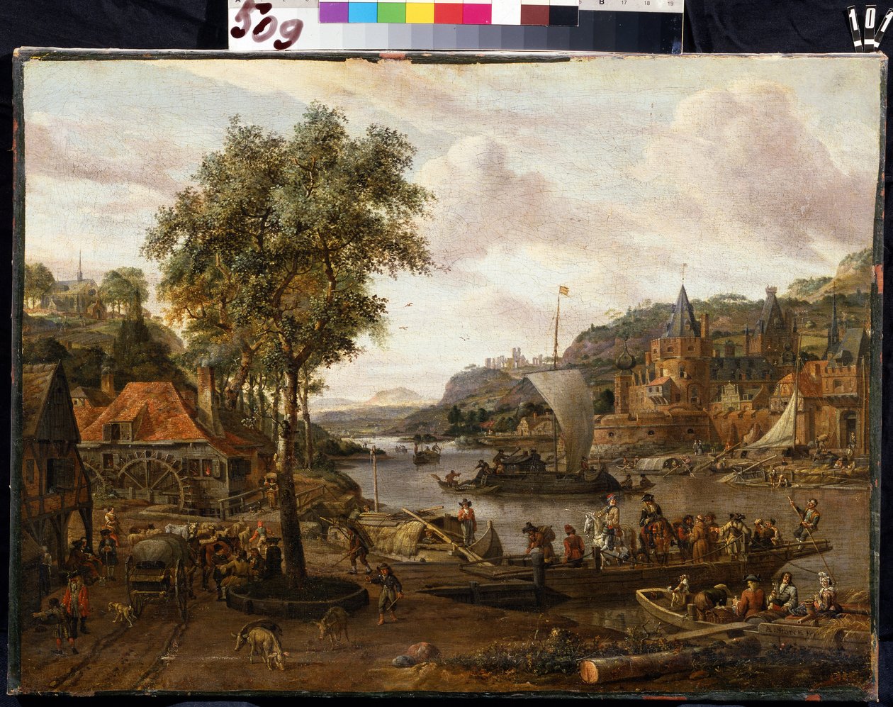 Barcos à vela. Pintura de Abraham Storck (1635-1710). Óleo sobre tela, 48 x 69 cm, final do século XVII-início do século XVIII. Escola flamenga, arte barroca. Museu Hermitage, São Petersburgo. de Abraham Storck