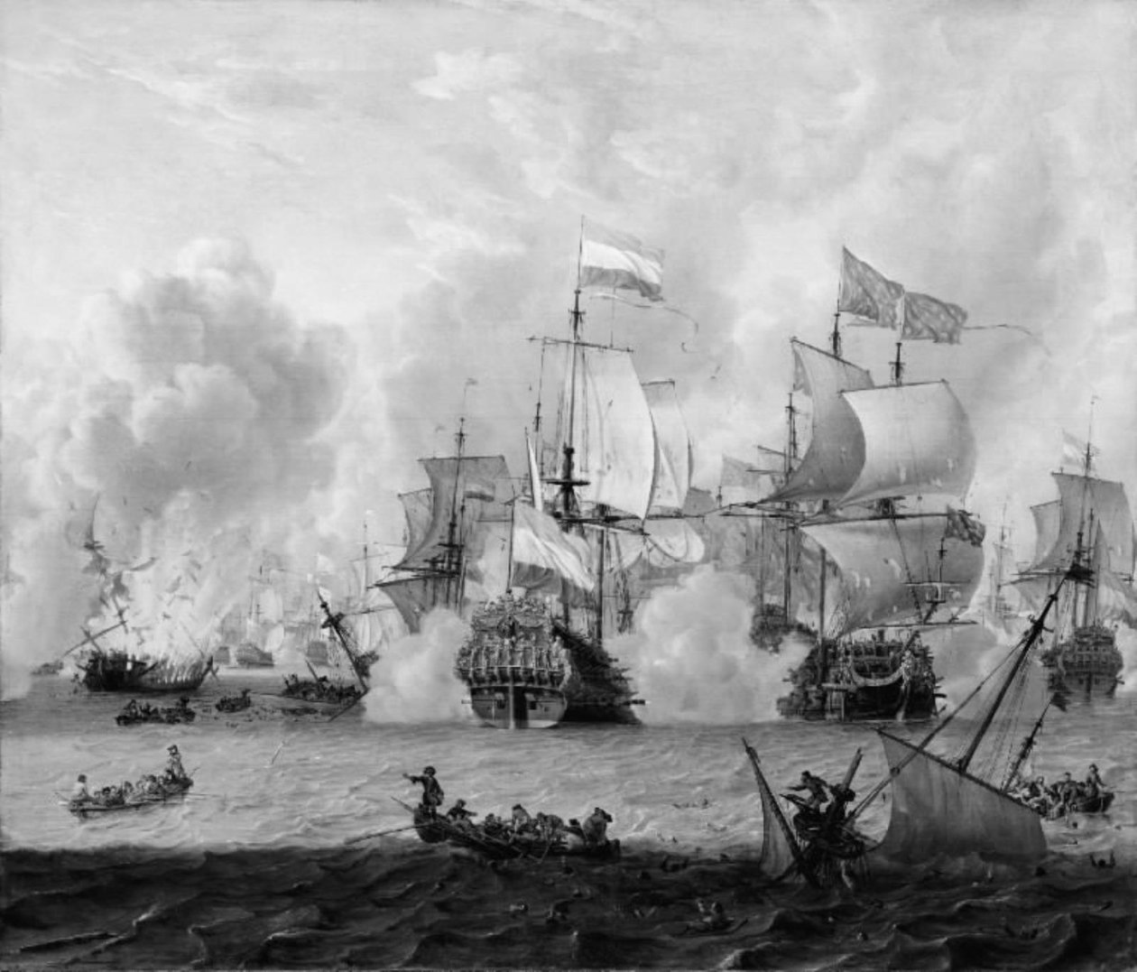 Encontro entre as frotas inglesa e holandesa em La Hogue, 29 de maio de 1692 de Abraham Storck