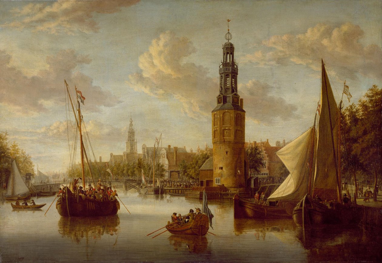 O embarque das tropas da companhia junto à Torre de Montelbaan de Abraham Storck