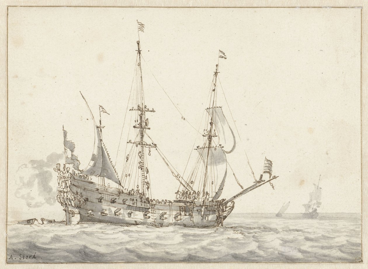 Holandês homem de guerra de Abraham Storck