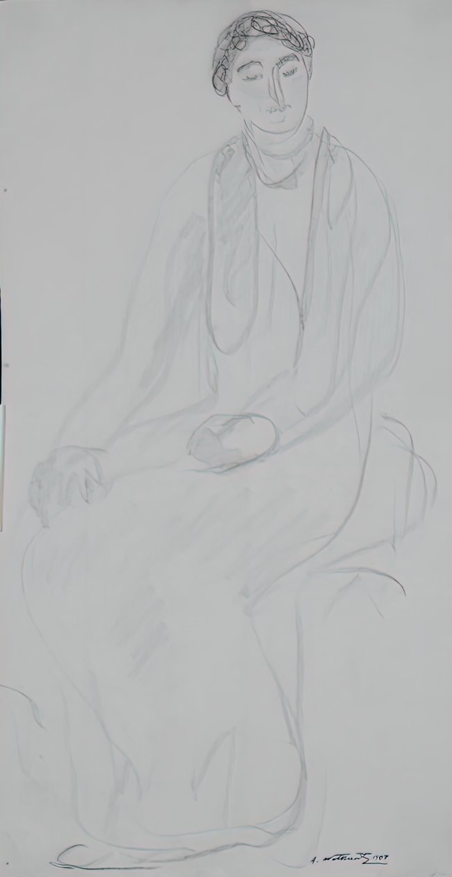 Mulher Sentada, 1907. de Abraham Walkowitz