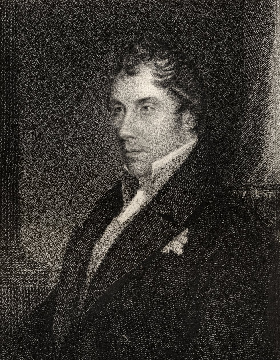 George Hamilton Gordon, gravado por Thomas Woolnoth (1785-1857), da National Portrait Gallery, volume III, publicado em 1835 de Abraham Wivell