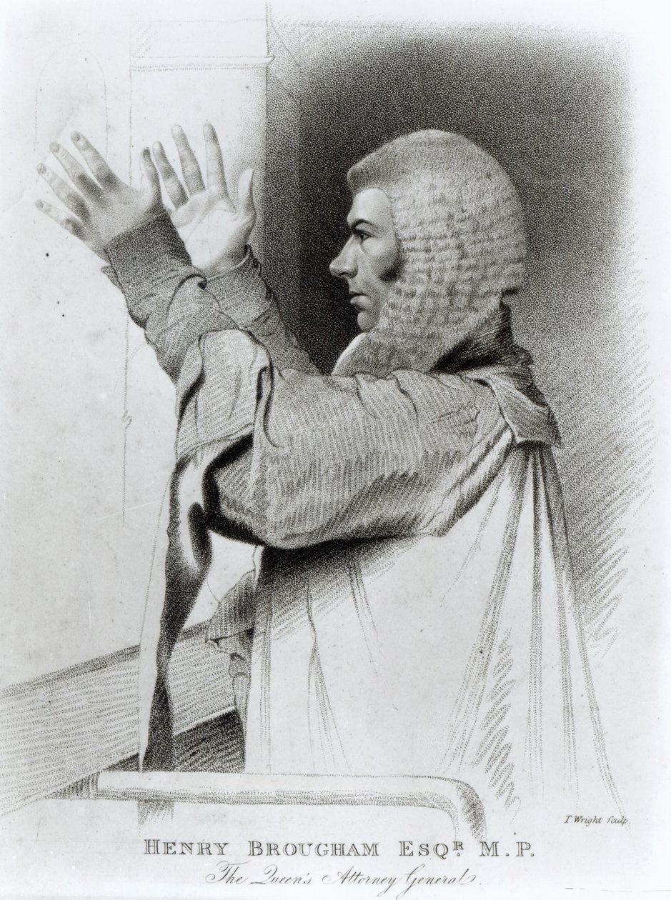 Henry Brougham Esq MP, Procurador Geral da Rainha, gravado por T.Wright, 1821 de Abraham Wivell