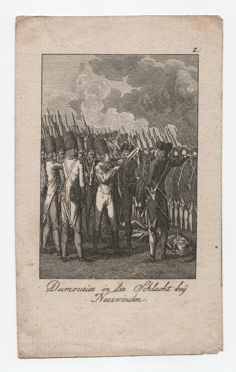 Dumouriez na Batalha de Neerwinden, ca. 1795 (gravura) de Abraham Wolfgang Küffner