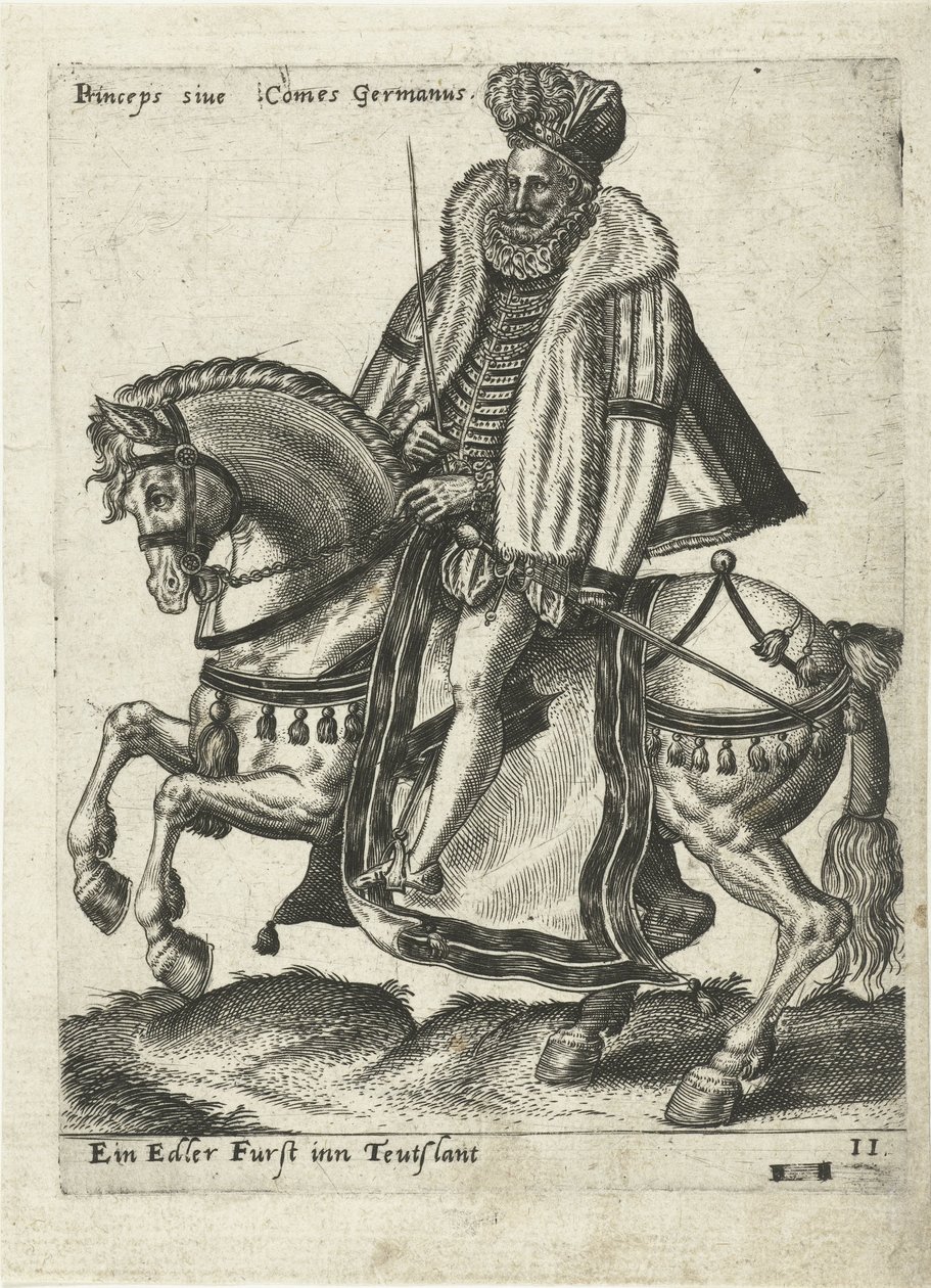 governante alemão a cavalo de Abraham de Bruyn (attributed to)