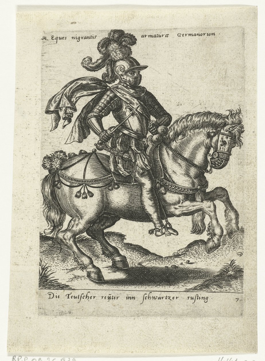 Cavaleiro alemão em armadura preta de Abraham de Bruyn (attributed to)