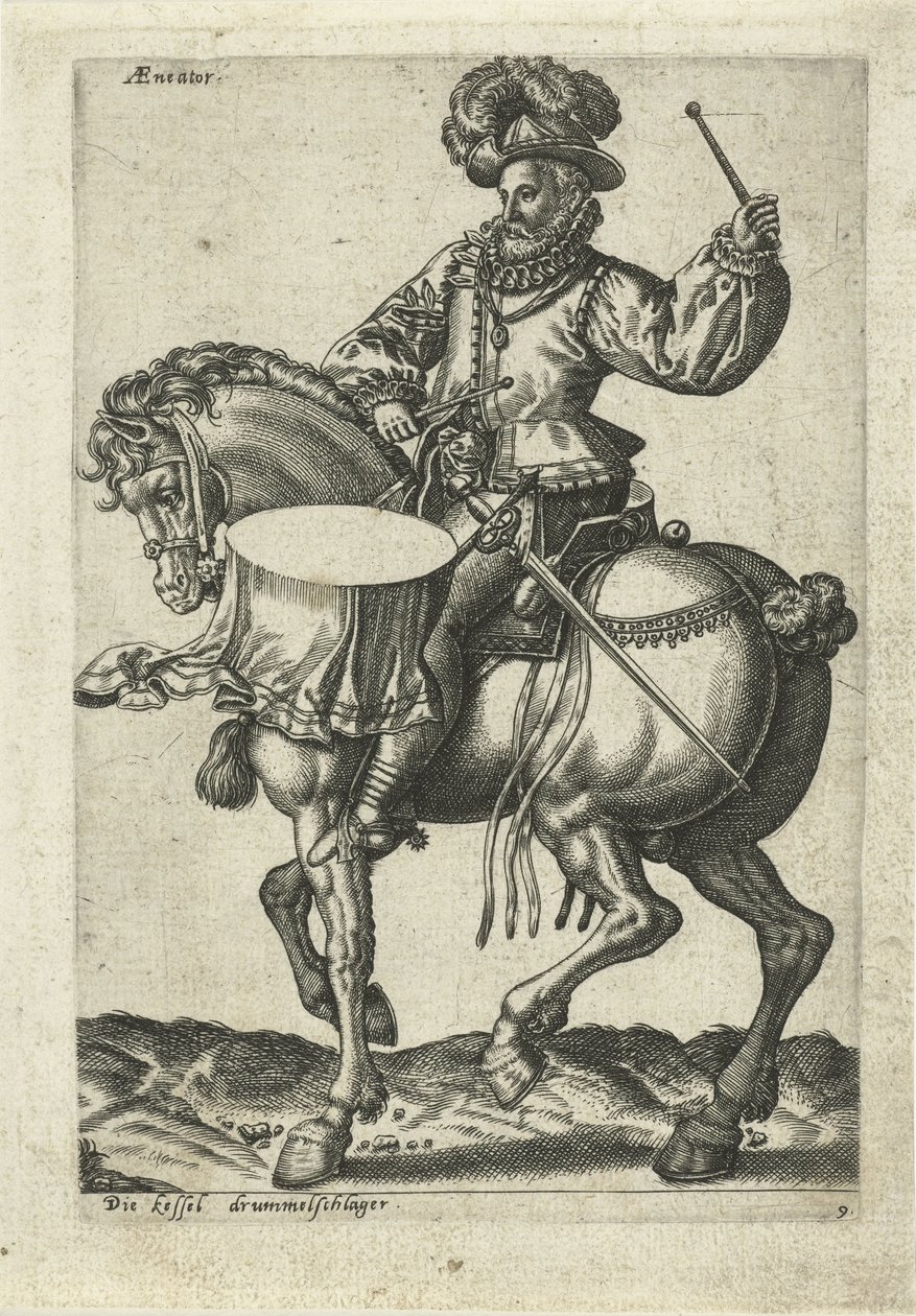 Tambor alemão a cavalo de Abraham de Bruyn (attributed to)