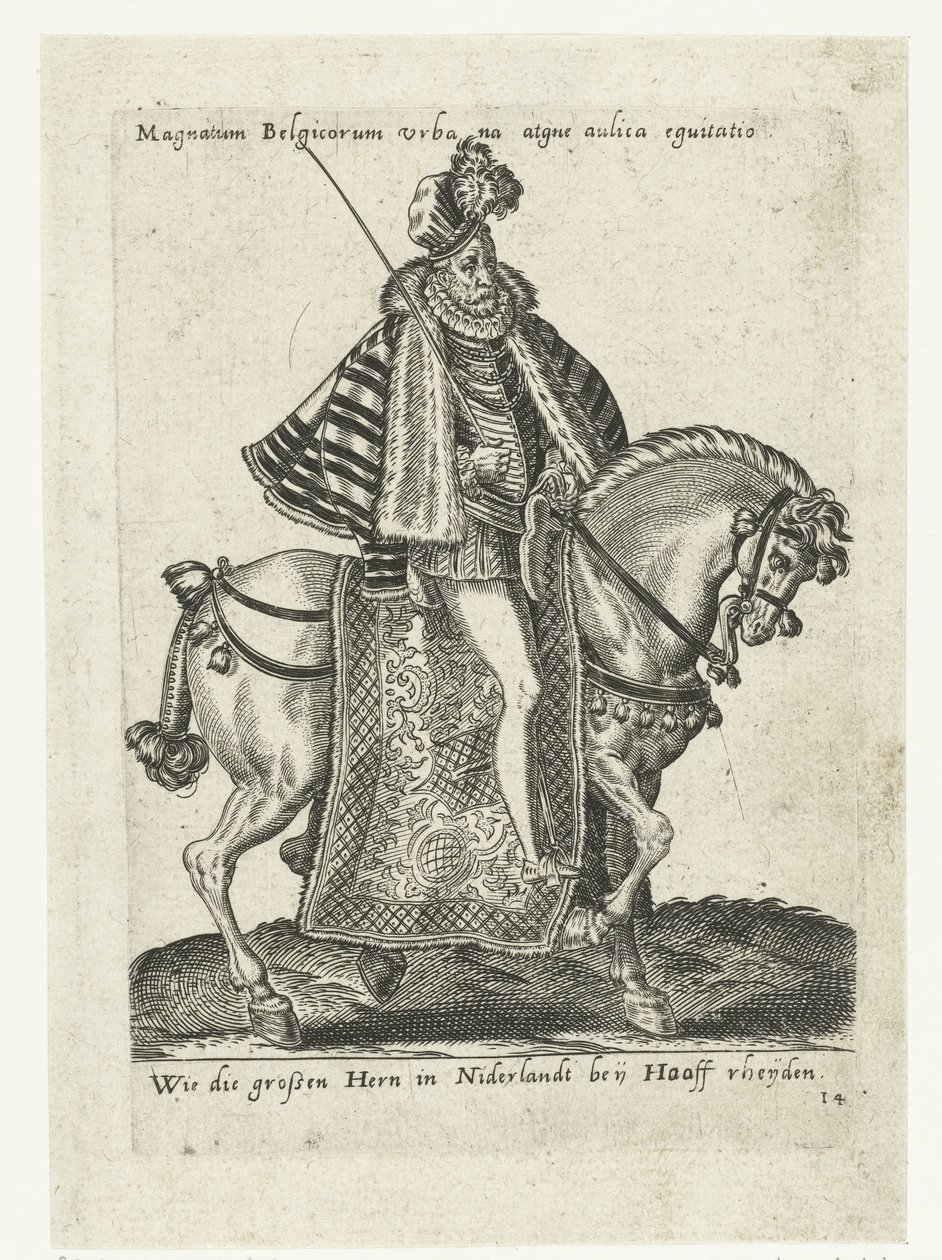 Cavalheiro holandês a cavalo de Abraham de Bruyn (attributed to)