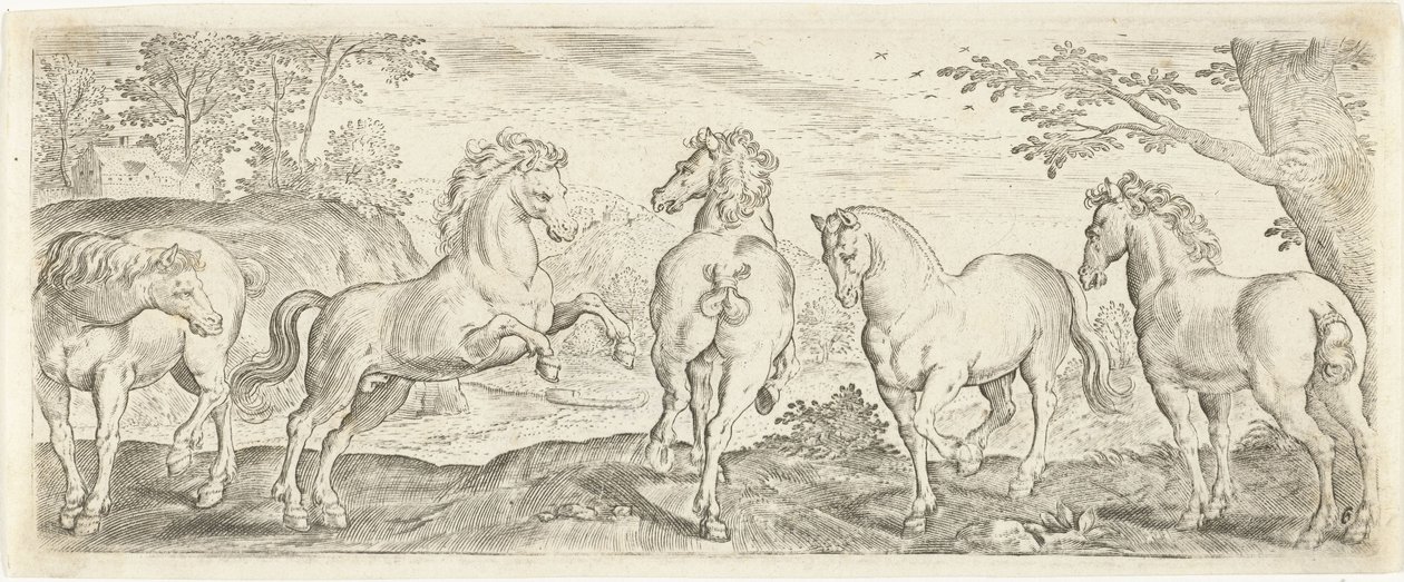 Cavalos Animais (título da série) de Abraham de Bruyn (possibly)
