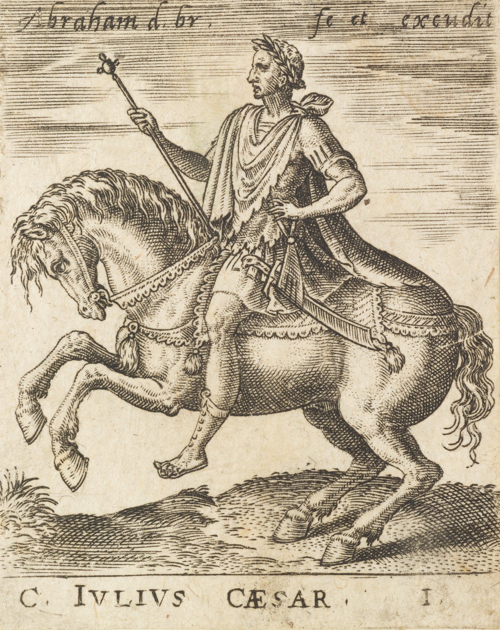 C. Júlio César de Doze Césares a Cavalo, c1565-1587. de Abraham de Bruyn