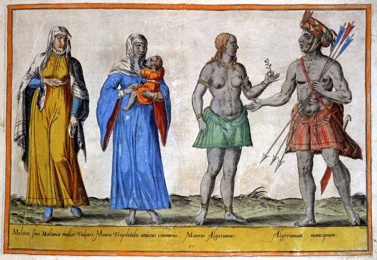 Povos indígenas do Norte de África, c.1580 (gravura) de Abraham de Bruyn