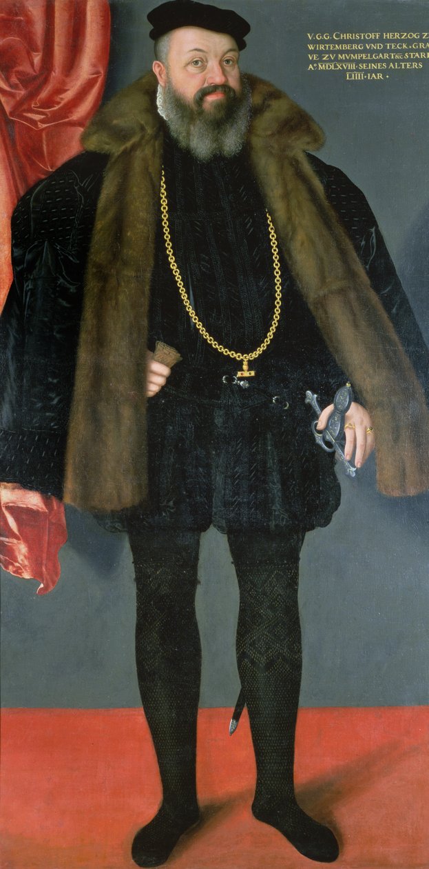 Christoph, duque de Wurttemberg (1515-1568), filho de Ulrich I de Wurttemberg em traje espanhol de Abraham de Hel