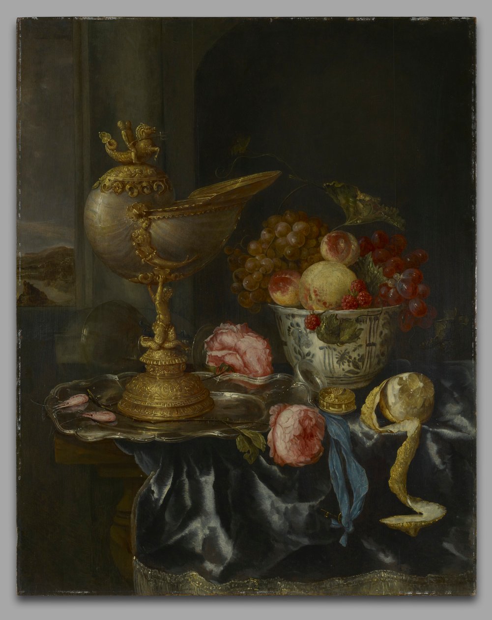 Banquete ainda vida com Nautilus Cup de Abraham van Beyeren