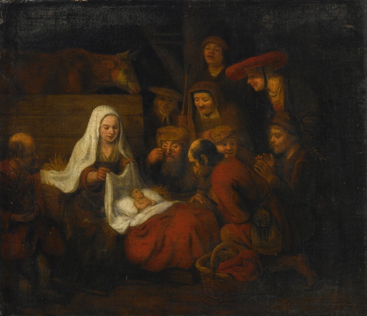 Abraham van Dyck Adoração dos pastores de Abraham van Dijck