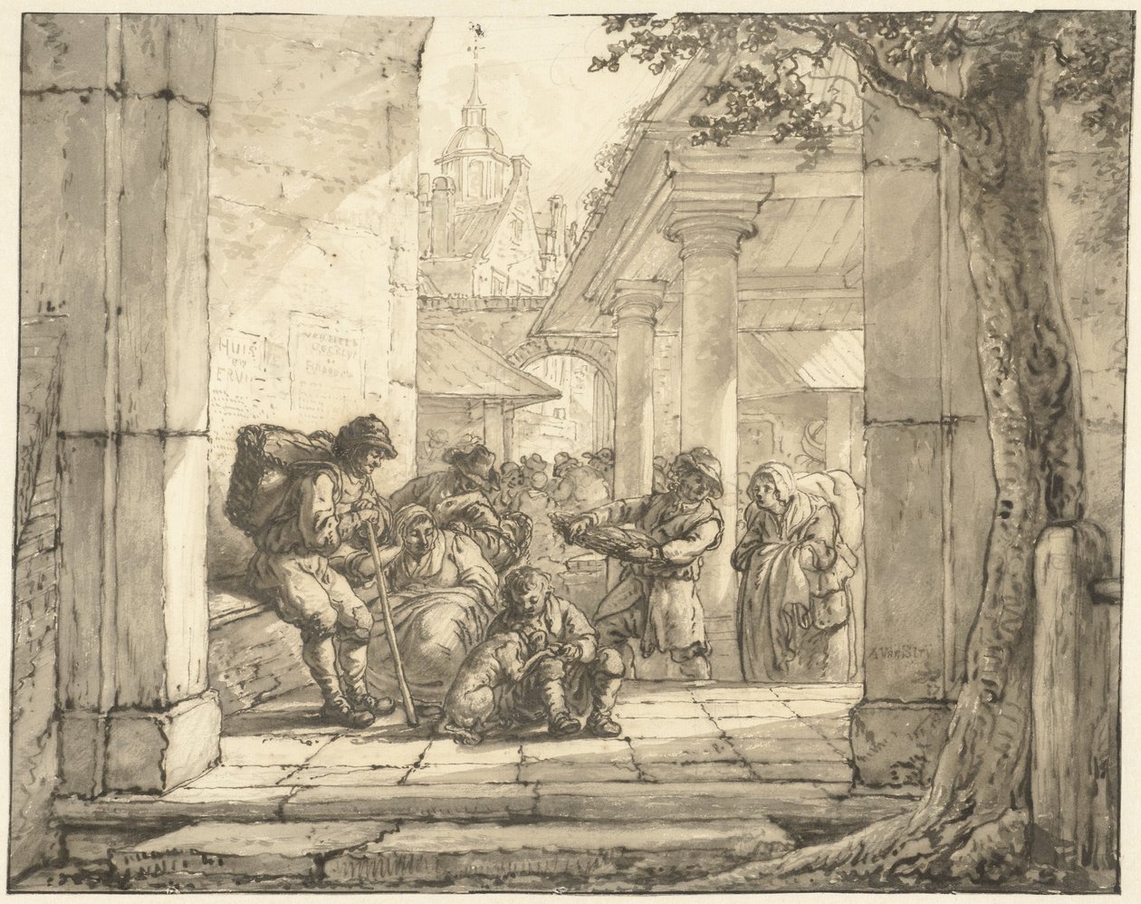 Mercado numa cidade de Abraham van Strij (I)