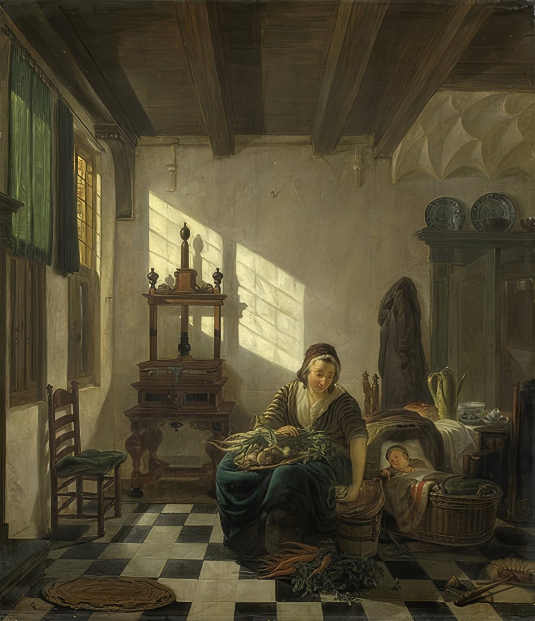 A dona de casa. 1800-11 de Abraham van Strij