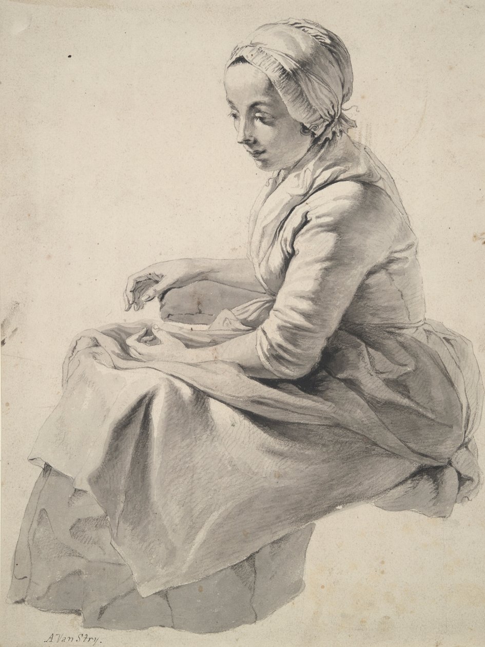 Mulher sentada de Abraham van Strij