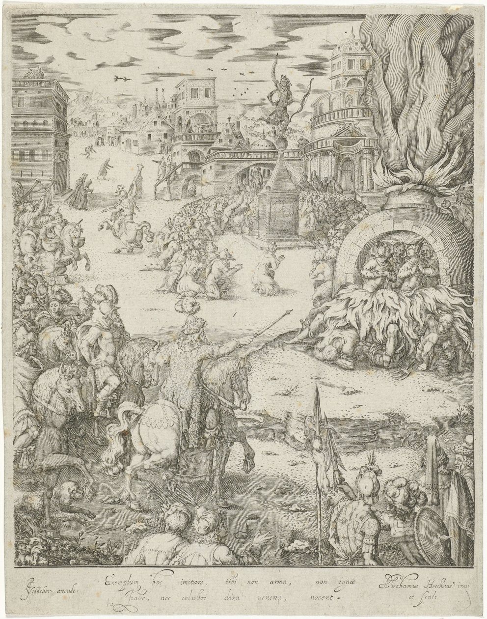 Shadrach, Meshach e Abednego na fornalha ardente de Abraham van den Hecken