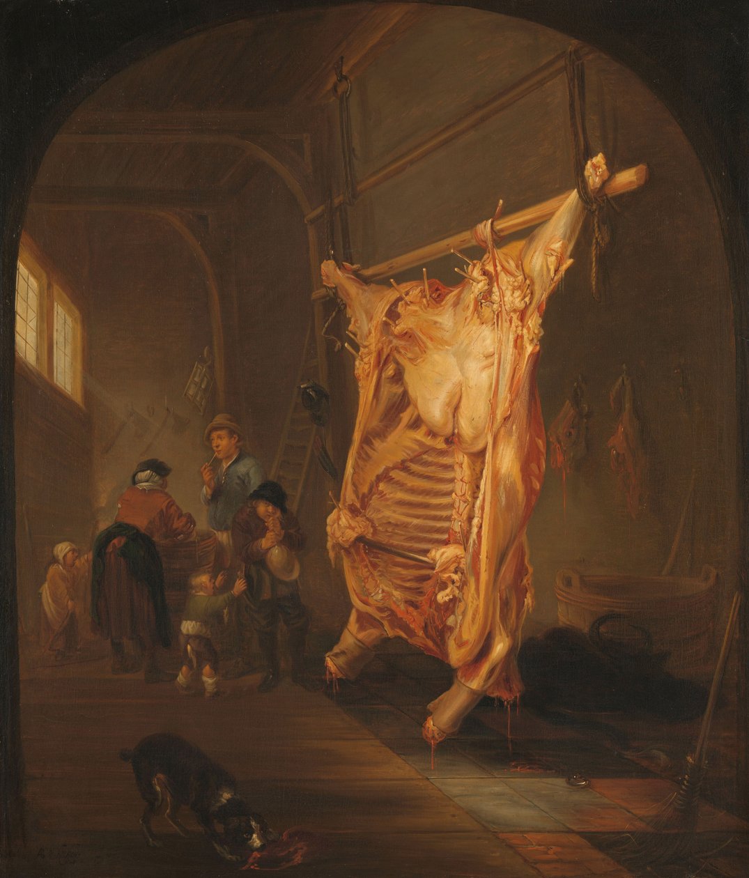 O boi abatido, 1635-55 de Abraham van den Hecken