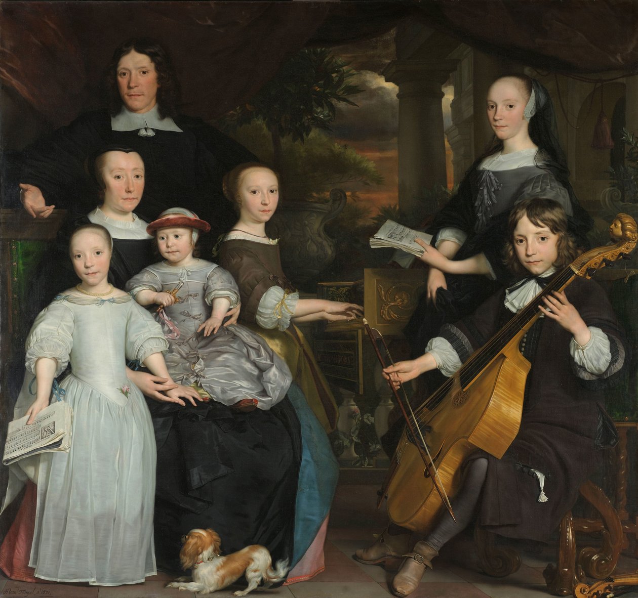 David Leeuw com sua família David Leeuw (1631/32-1703). Comerciante de Amsterdã com sua família de Abraham van den Tempel