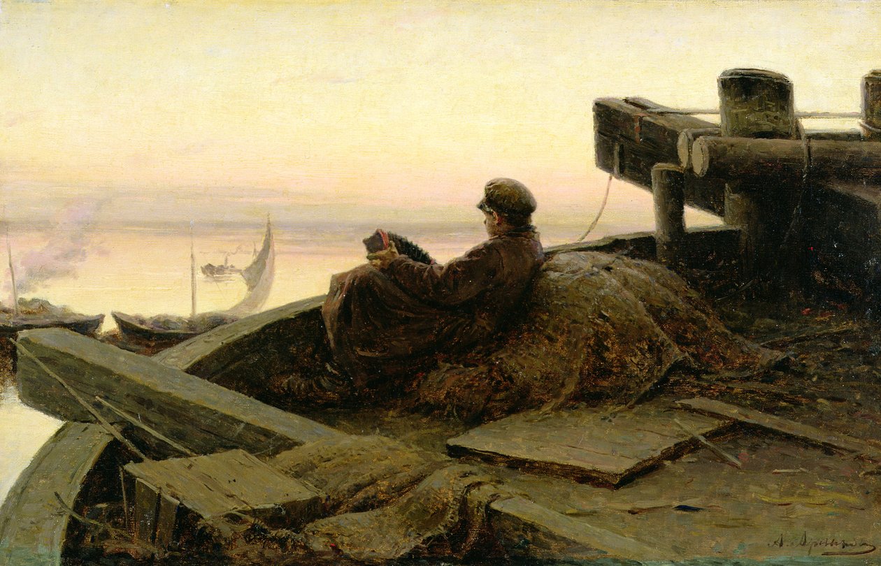No rio Volga, 1889 de Abram Efimovich Arkhipov