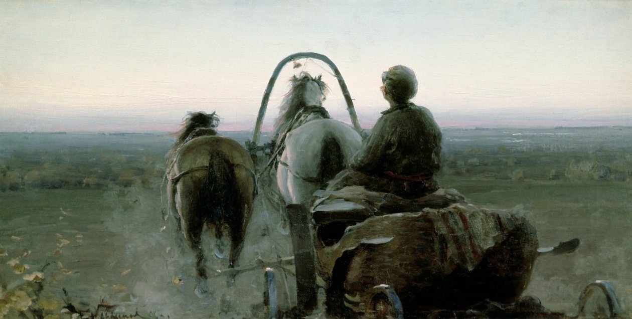 A viagem de retorno, 1896 de Abram Efimovich Arkhipov