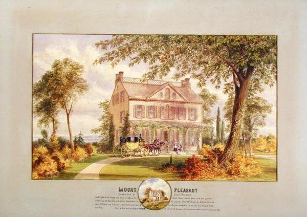 Mount Pleasant (Mansão Beekman), New York City, c.1874 (aquarela, guache e grafite sobre papel) de Abram Hosier