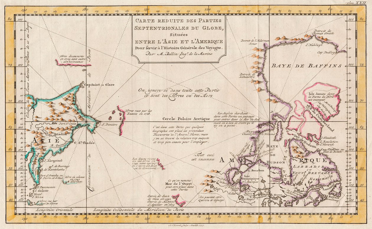 Mapa da Ásia e da América de Abram van Krevelt