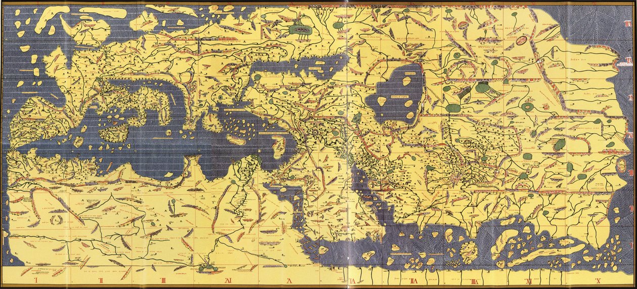 Cópia do "Kitab Rudjdjar" ou "Tabula Rogeriana" de 1154 de Abu Muhammad (after) Al Idrisi or Edrisi