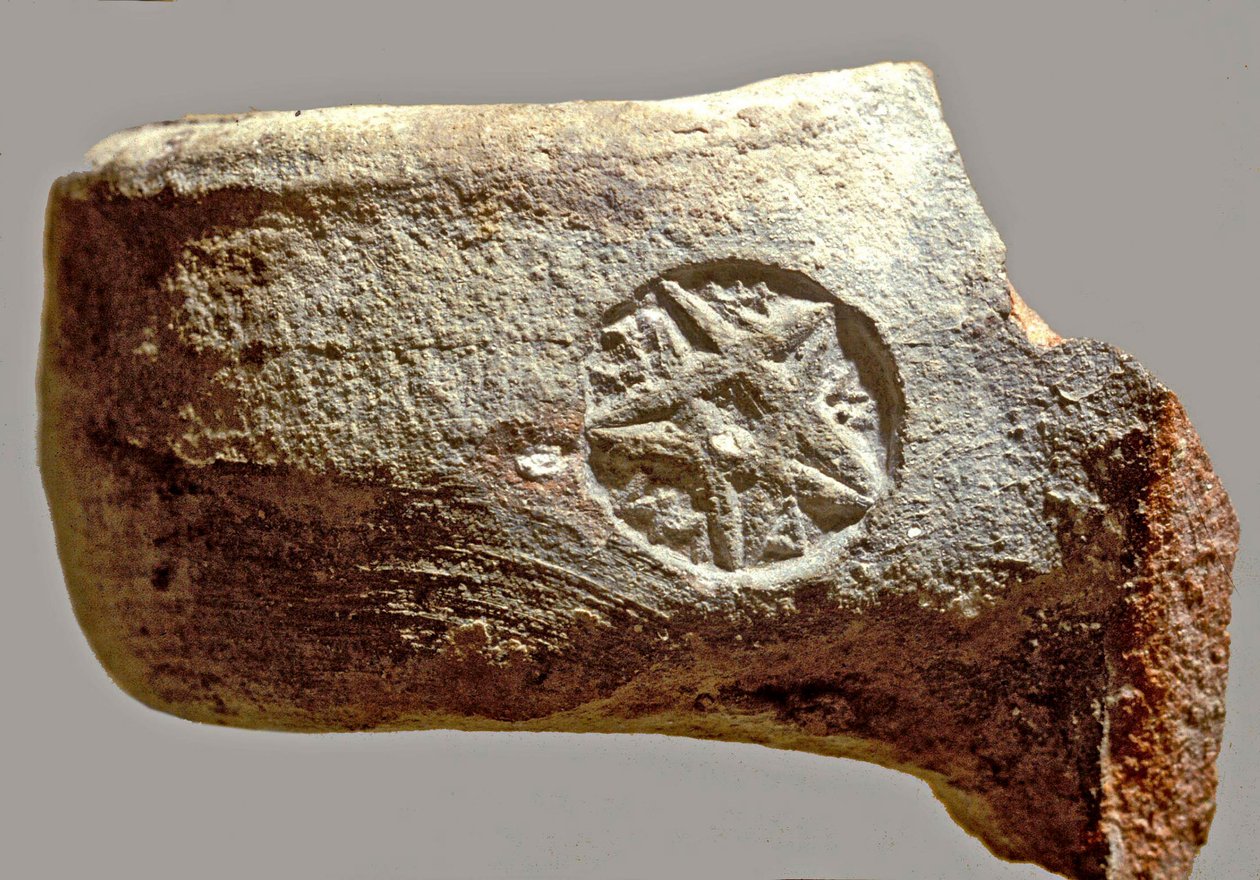 Jar manipular com inscrição em hebraico antigo leitura Yerslm (argila) de Achaemenid
