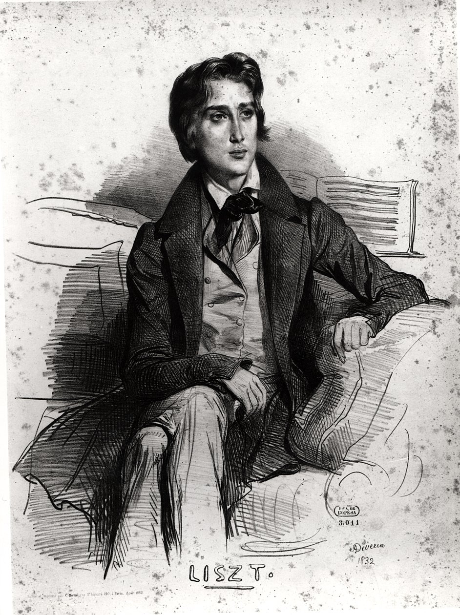 Retrato de Franz Liszt (1811-1886) agosto de 1832 de Achille Devéria