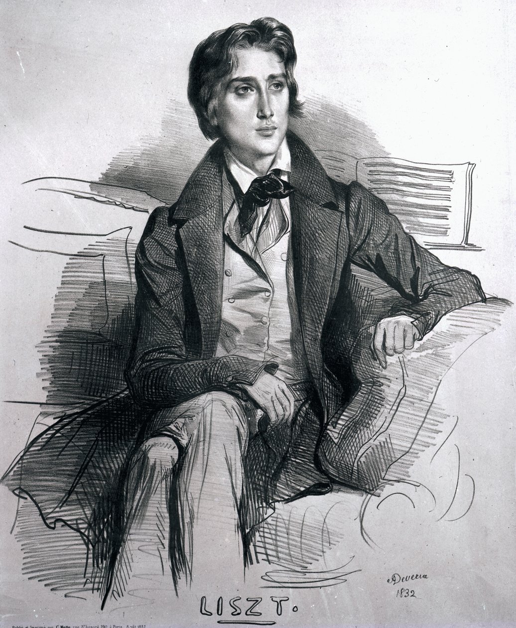Retrato de Franz Liszt (1811-1886) agosto de 1832 de Achille Devéria