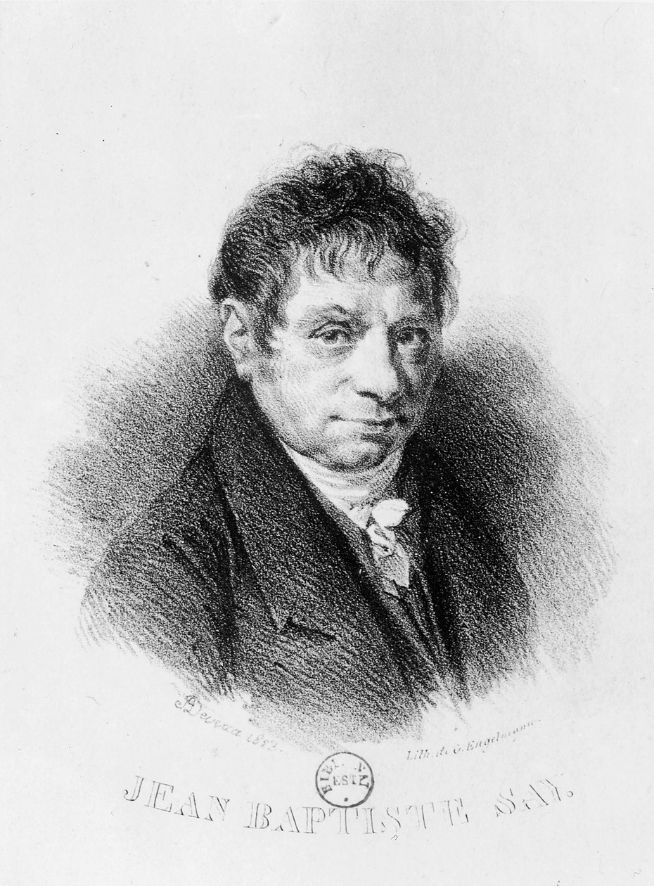 Retrato de Jean Baptiste Say (1767-1832) gravado por Godefroy Engelmann (1788-1839) (litografia) de Achille Devéria