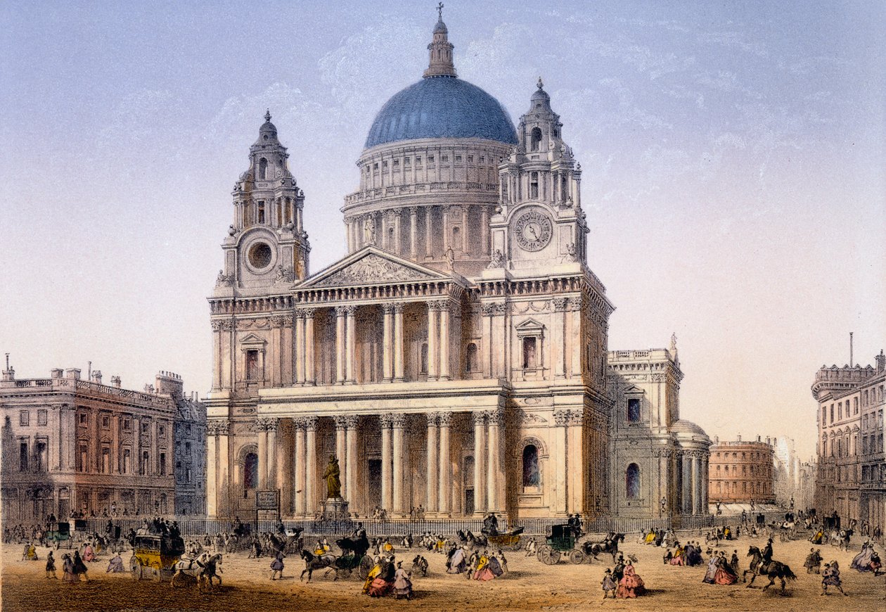 Catedral de São Paulo, impressão feita pelo cap. Riviere, 1862 de Achille Louis Martinet