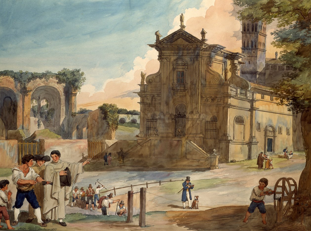 Fachada da Igreja de São Tiago dos Incuráveis, 1833 de Achille Pinelli