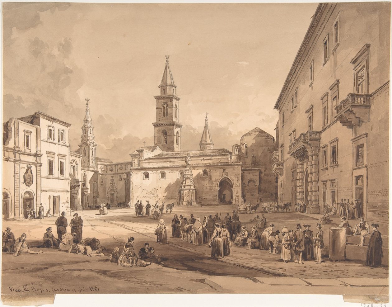 A praça principal de Andria de Achille Vianelli