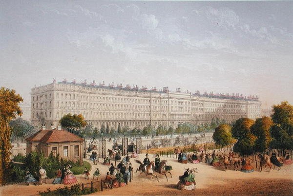 Hyde Park Gardens, c.1862 (cor litho) de Achille Louis Martinet