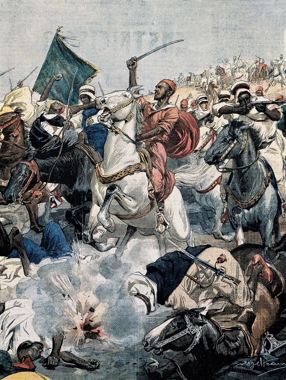 BELTRAME, Achilles (1871-1945). Guerra em Marrocos. Os rebeldes atacam novamente Casablanca, mas são mortos pela artilharia francesa. de Achille Beltrame